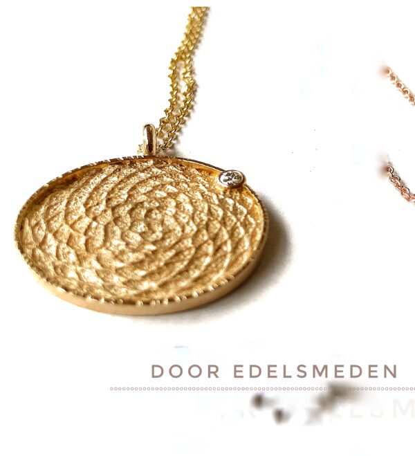 18 krt gouden hanger 'Fibonacci' met diamant